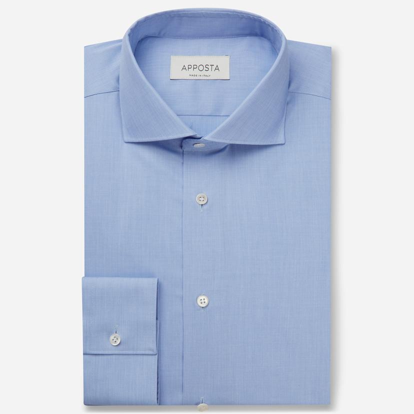 Shirt  solid  light blue easy-iron cotton poplin, collar style  lower spread collar - Product image