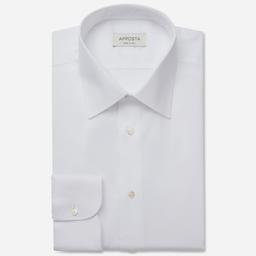 Shirt  solid  white easy-iron cotton twill, collar style  low straight point collar - Product thumbnail image 1 showing different views and angles