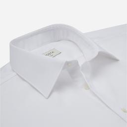 Shirt  solid  white easy-iron cotton twill, collar style  low straight point collar - Product thumbnail image 2 showing different views and angles