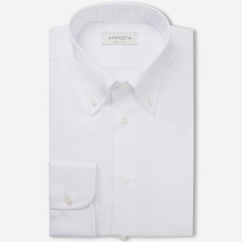 Shirt  solid  white easy-iron cotton dobby, collar style  button-down collar - Product image
