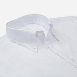 Shirt  solid  white easy-iron cotton dobby, collar style  button-down collar - Product thumbnail image 2 showing different views and angles