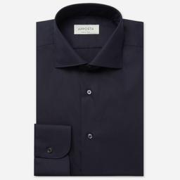 Shirt  solid  navy blue easy-iron cotton poplin, collar style  spread collar - Product thumbnail image 1 showing different views and angles