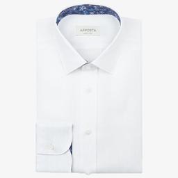 Shirt  solid  white cotton twill, collar style  low straight point collar - Product thumbnail image 1 showing different views and angles