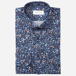 Shirt  floral  multi cotton poplin, collar style  updated spread collar with short points - Product thumbnail image 1 showing different views and angles