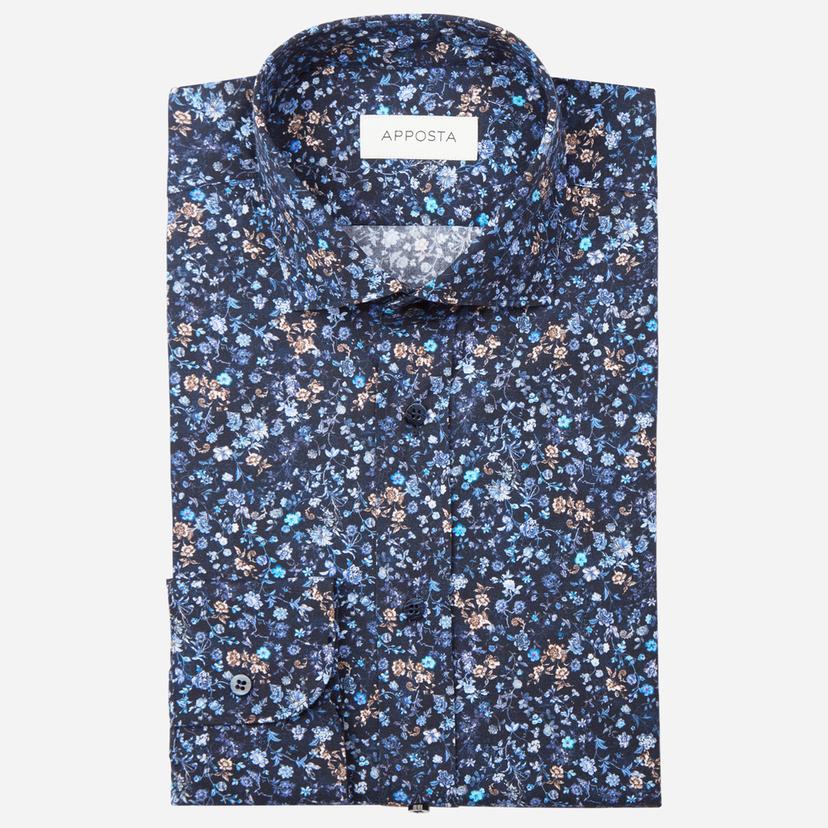 Shirt  floral  multi cotton poplin, collar style  updated spread collar with short points - Product image