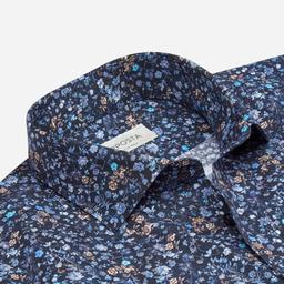 Shirt  floral  multi cotton poplin, collar style  updated spread collar with short points - Product thumbnail image 2 showing different views and angles