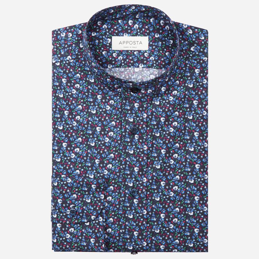 Shirt  floral  multi cotton poplin, collar style  band collar - Product image