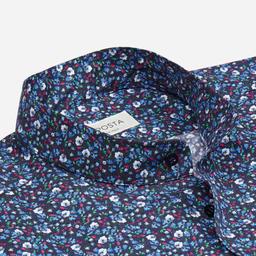 Shirt  floral  multi cotton poplin, collar style  band collar - Product thumbnail image 2 showing different views and angles