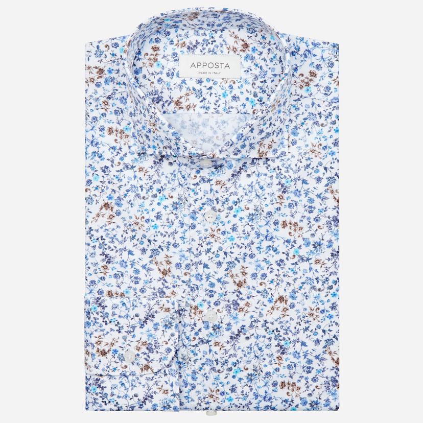 Shirt  floral  multi cotton poplin, collar style  lower spread collar - Product image