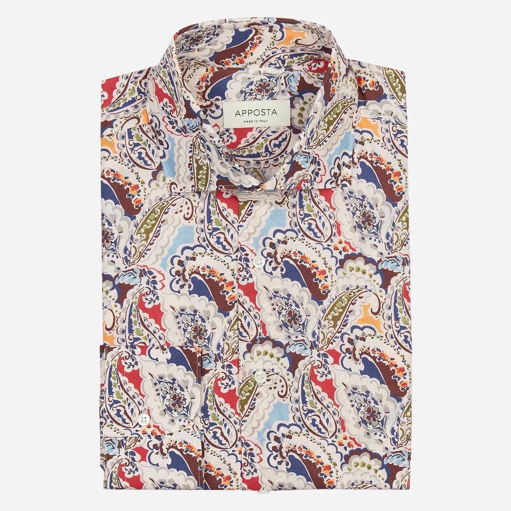 Shirt  floral  multi cotton poplin, collar style  spread collar - Apposta Clothing product