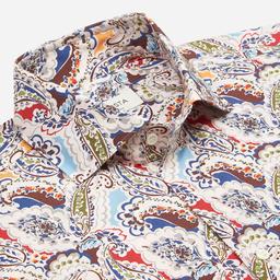 Shirt  floral  multi cotton poplin, collar style  spread collar - Product thumbnail image 2 showing different views and angles