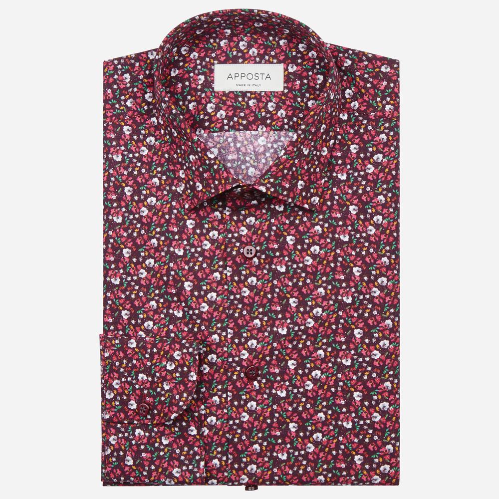 Shirt  floral  multi cotton poplin, collar style  updated straight point collar with short points - Apposta Clothing product