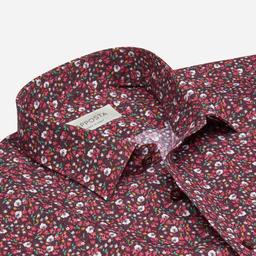 Shirt  floral  multi cotton poplin, collar style  updated straight point collar with short points - Product thumbnail image 2 showing different views and angles