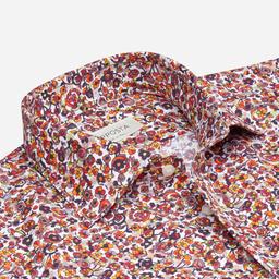 Shirt  floral  multi cotton poplin, collar style  semi-spread collar - Product thumbnail image 2 showing different views and angles