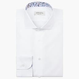 Shirt  solid  white cotton pinpoint oxford double twisted supima cotton, collar style  lower spread collar - Product thumbnail image 1 showing different views and angles