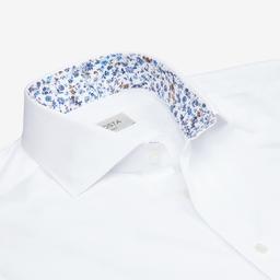 Shirt  solid  white cotton pinpoint oxford double twisted supima cotton, collar style  lower spread collar - Product thumbnail image 2 showing different views and angles