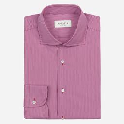 Shirt  striped  violet stretch poplin, collar style  cutaway collar - Product thumbnail image 1 showing different views and angles