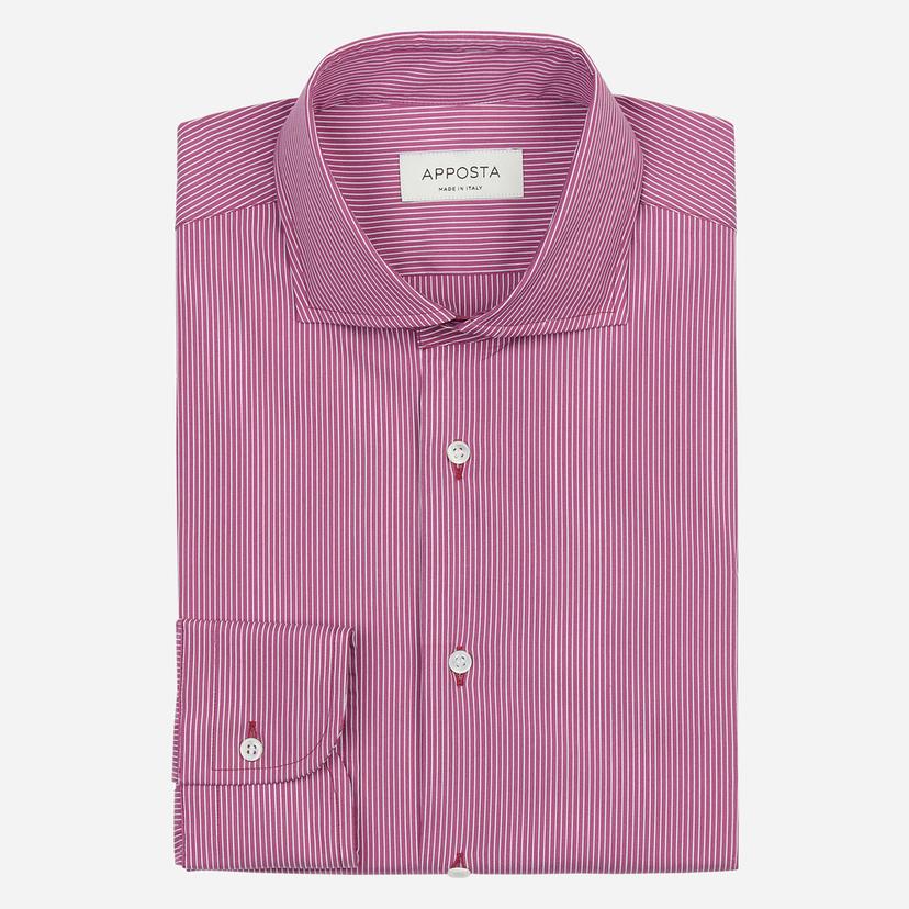 Shirt  striped  violet stretch poplin, collar style  cutaway collar - Product image