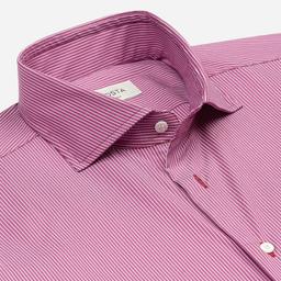 Shirt  striped  violet stretch poplin, collar style  cutaway collar - Product thumbnail image 2 showing different views and angles
