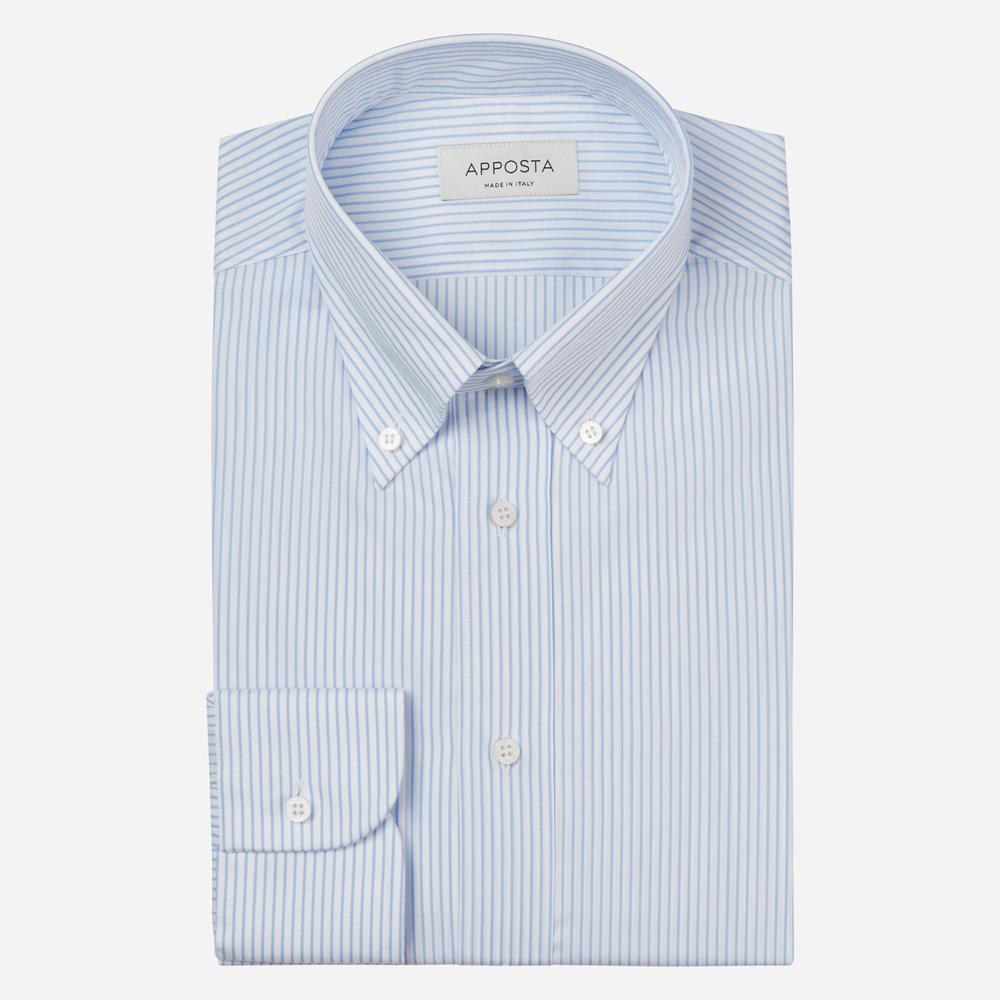 Shirt  striped  light blue cotton poplin, collar style  button-down collar - Apposta Clothing product
