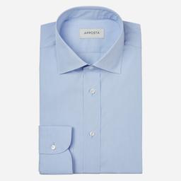 Shirt  solid  light blue cotton fil-&#224;-fil double twisted, collar style  semi-spread collar - Product thumbnail image 1 showing different views and angles