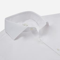 Shirt  solid  white cotton poplin double twisted, collar style  spread collar, cuff  french cuff (cufflinks) - Product thumbnail image 2 showing different views and angles