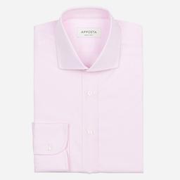 Shirt  solid  pink cotton pinpoint oxford, collar style  updated spread collar with short points - Product thumbnail image 1 showing different views and angles
