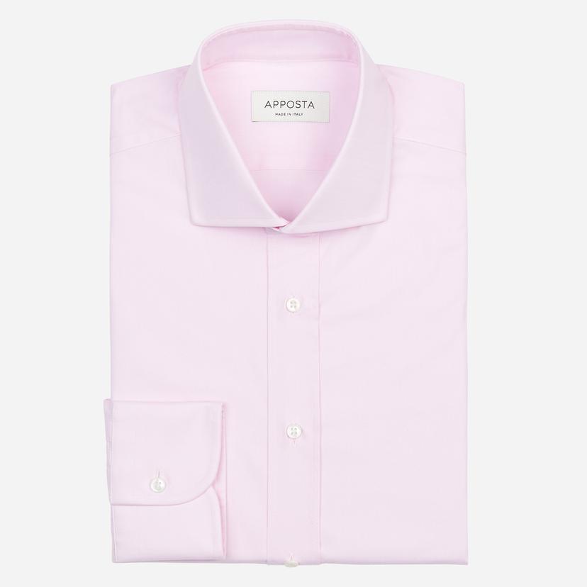Shirt  solid  pink cotton pinpoint oxford, collar style  updated spread collar with short points - Product image