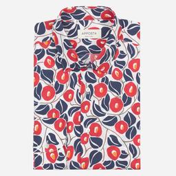 Shirt  floral  multi cotton poplin, collar style  updated straight point collar with short points - Product thumbnail image 1 showing different views and angles