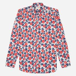 Shirt  floral  multi cotton poplin, collar style  updated straight point collar with short points - Product thumbnail image 2 showing different views and angles