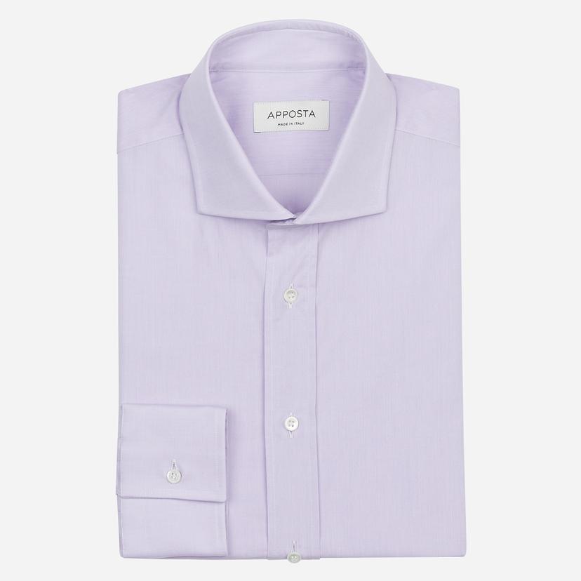 Shirt  solid  violet cotton zephyr, collar style  updated spread collar with short points - Product image