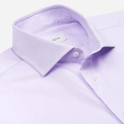 Shirt  solid  violet cotton zephyr, collar style  updated spread collar with short points - Product thumbnail image 2 showing different views and angles