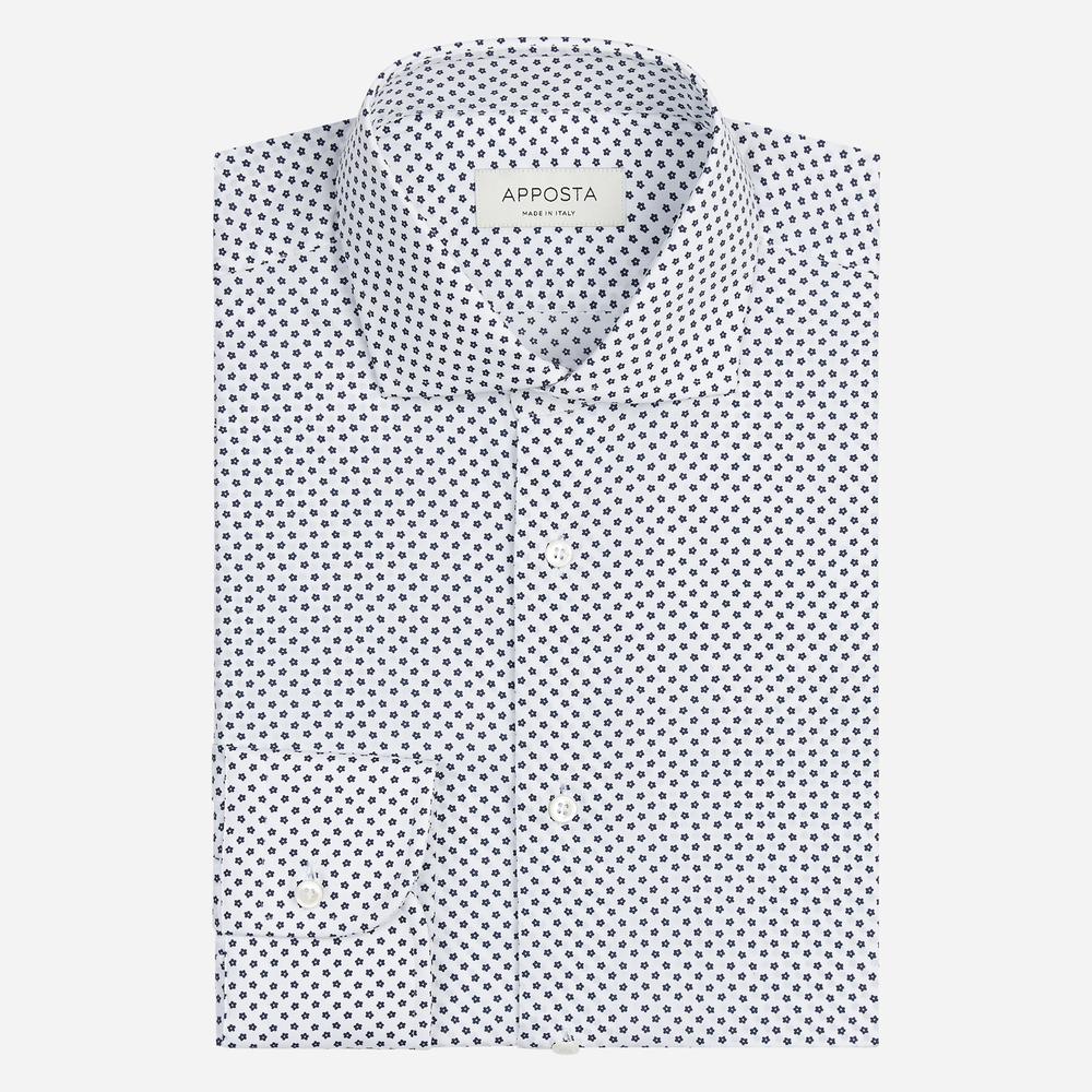Shirt  patterned designs  white cotton plain, collar style  updated spread collar with short points - Apposta Clothing product