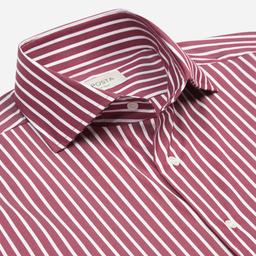 Shirt  striped  violet stretch poplin, collar style  spread collar - Product thumbnail image 2 showing different views and angles