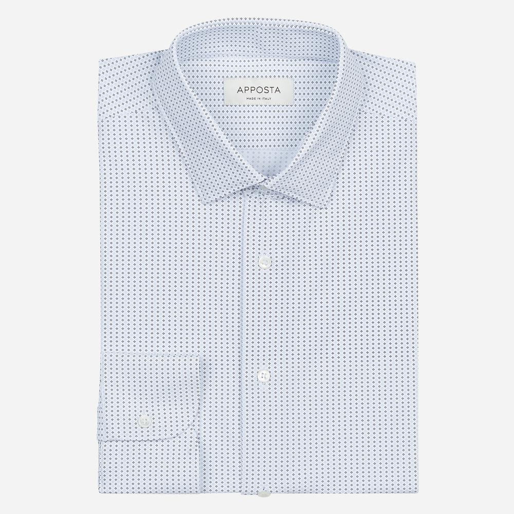 Shirt  textures  navy blue 4-way stretch poplin double twisted sensitive, collar style  updated straight point collar with short points - Apposta Clothing product