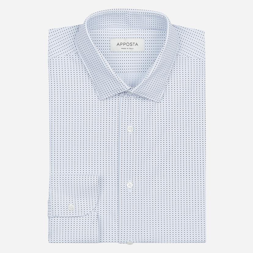 Shirt  textures  navy blue 4-way stretch poplin double twisted sensitive, collar style  updated straight point collar with short points - Product image