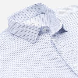 Shirt  textures  navy blue 4-way stretch poplin double twisted sensitive, collar style  updated straight point collar with short points - Product thumbnail image 2 showing different views and angles