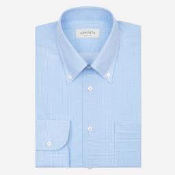 Shirt  patterned designs  light blue cotton poplin, collar style  button-down collar - Product thumbnail image 1 showing different views and angles