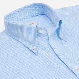 Shirt  patterned designs  light blue cotton poplin, collar style  button-down collar - Product thumbnail image 2 showing different views and angles