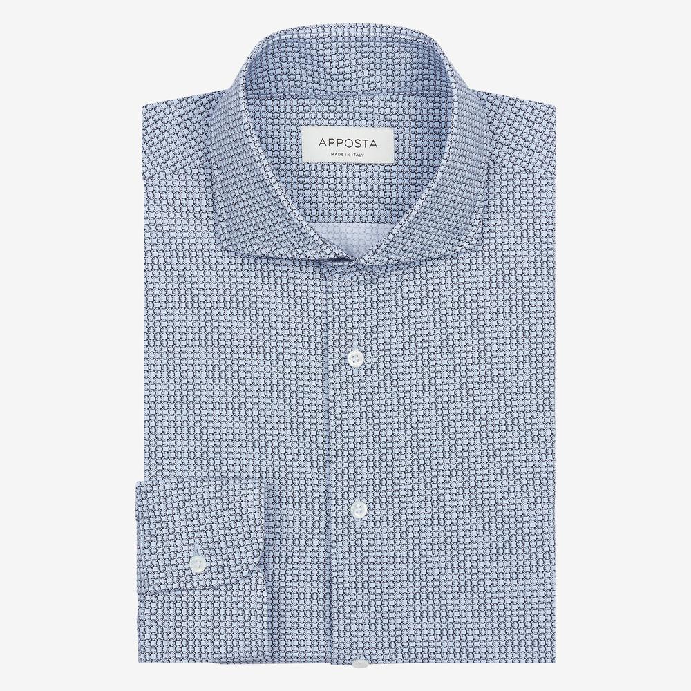 Shirt  textures  light blue 4-way stretch poplin double twisted sensitive, collar style  lower spread collar - Apposta Clothing product