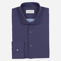 Shirt  textures  navy blue 4-way stretch poplin double twisted sensitive, collar style  updated spread collar with short points - Product thumbnail image 1 showing different views and angles