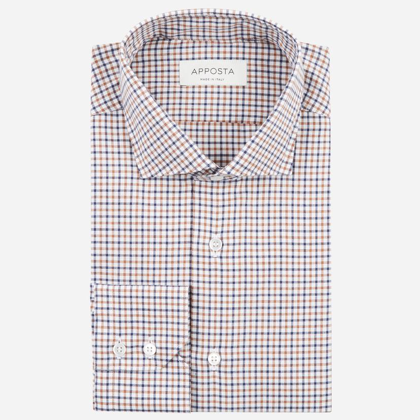 Shirt  big check  multi flannel twill, collar style  updated spread collar with short points - Product image