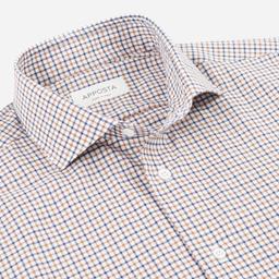 Shirt  big check  multi flannel twill, collar style  updated spread collar with short points - Product thumbnail image 2 showing different views and angles