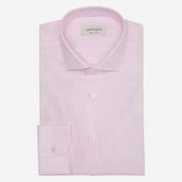 Shirt  solid  pink cotton mock leno, collar style  updated spread collar with short points - Product thumbnail image 1 showing different views and angles