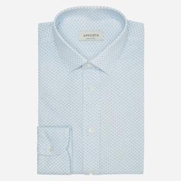 Shirt  polka dot  light blue cotton jersey, collar style  updated straight point collar with short points - Product thumbnail image 1 showing different views and angles