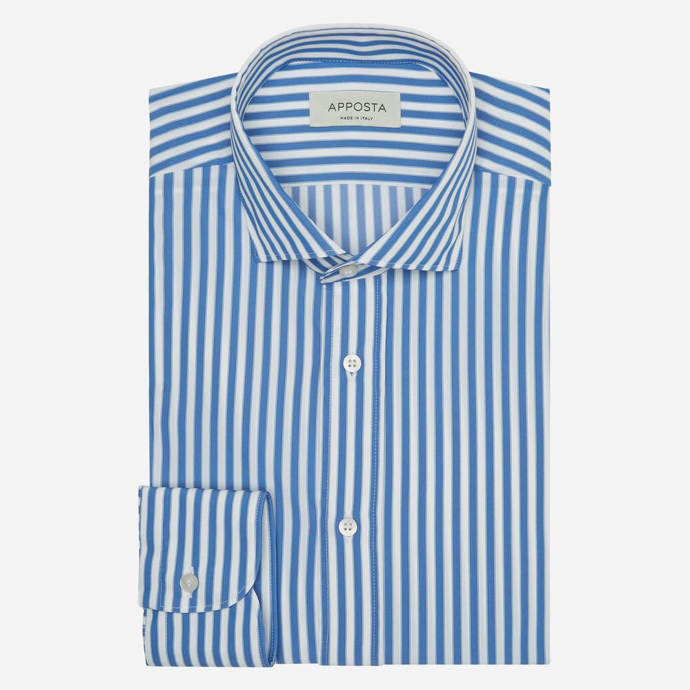 Shirt  striped  light blue 4-way stretch plain, collar style  updated spread collar with short points - Apposta Clothing product