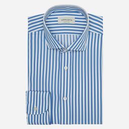 Shirt  striped  light blue 4-way stretch plain, collar style  updated spread collar with short points - Product thumbnail image 1 showing different views and angles