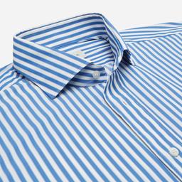 Shirt  striped  light blue 4-way stretch plain, collar style  updated spread collar with short points - Product thumbnail image 2 showing different views and angles