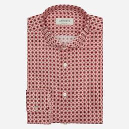 Shirt  polka dot  pink cotton jersey double twisted, collar style  updated spread collar with short points - Product thumbnail image 1 showing different views and angles