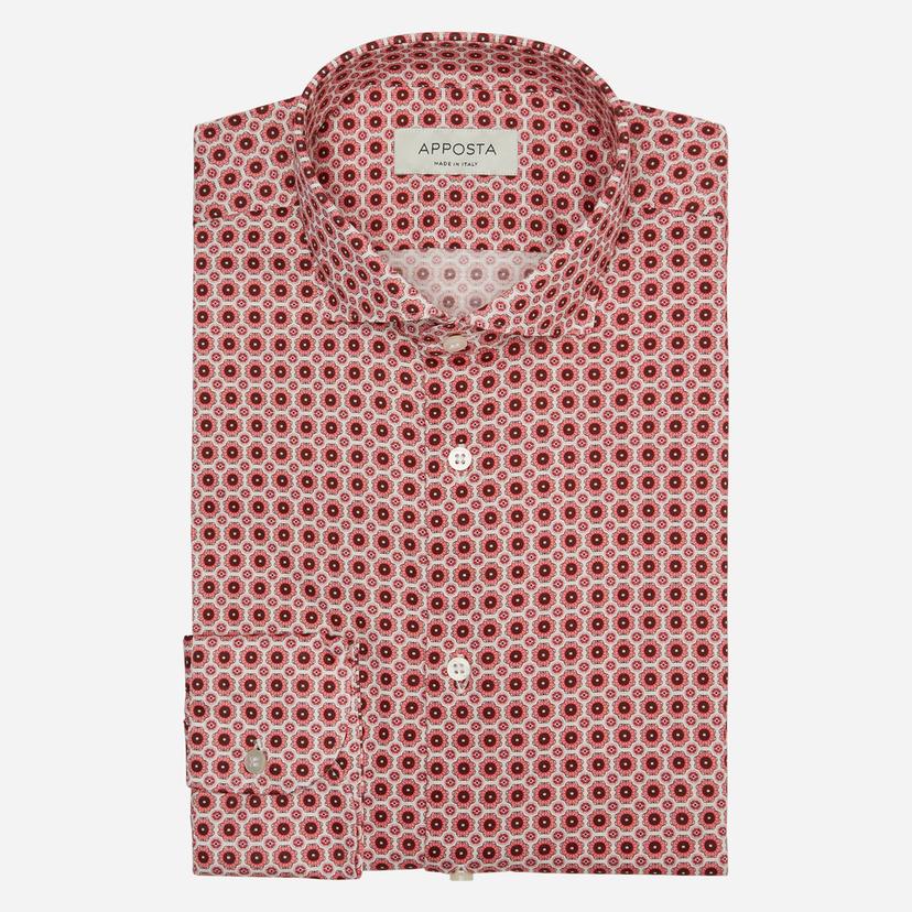Shirt  polka dot  pink cotton jersey double twisted, collar style  updated spread collar with short points - Product image